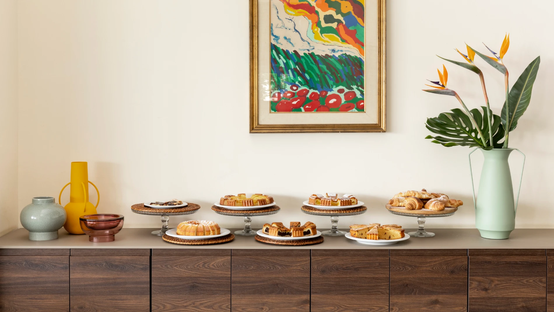 Selection of cakes and croissants for hotel breakfast in Sarzana, perfect to start a day in Liguria - Hotel Al Sant'Andrea, BZAR hotels in Liguria
